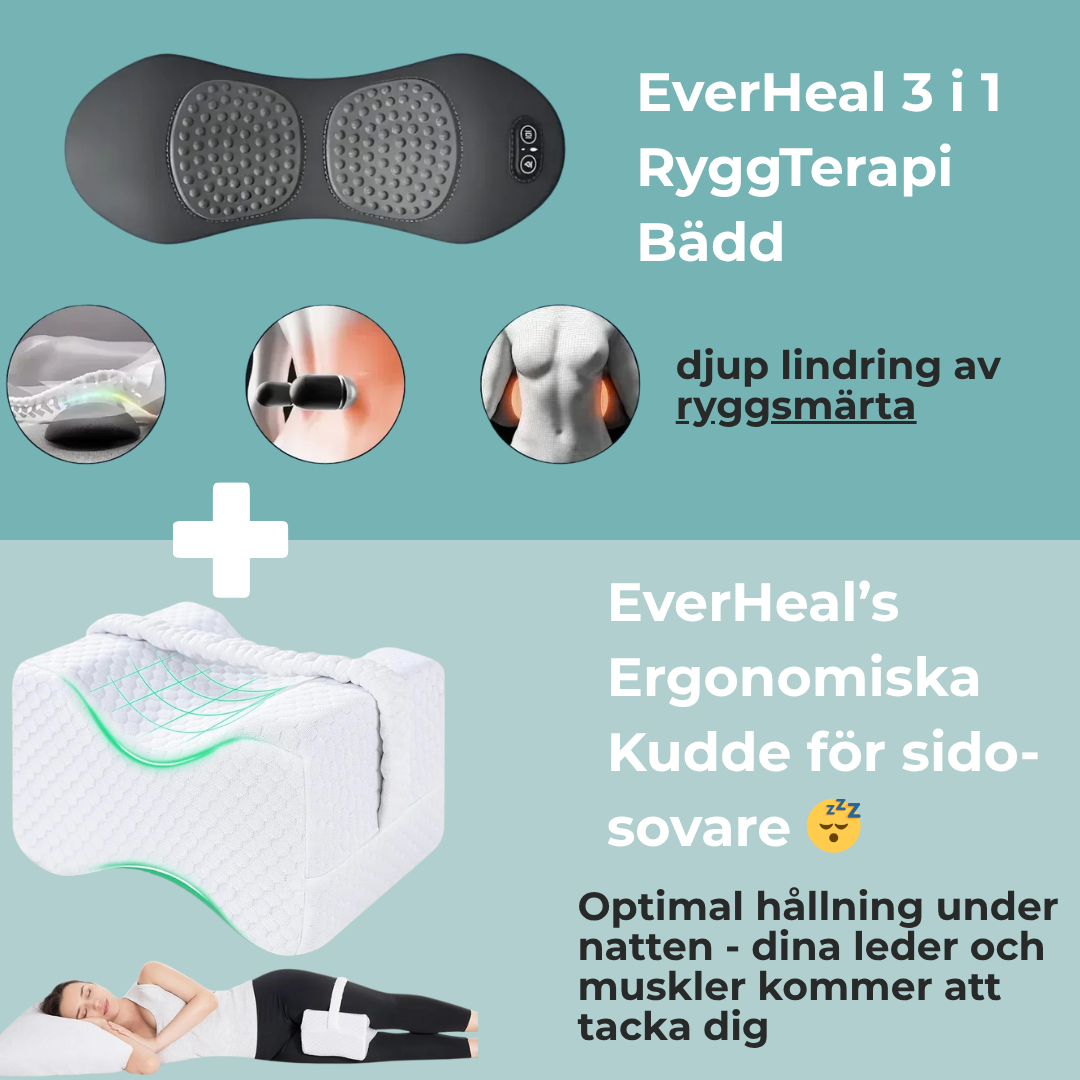 EverHeal 3 i 1 RyggTerapi Bädd + Ergonomisk Sido Kudde - BUNDLE